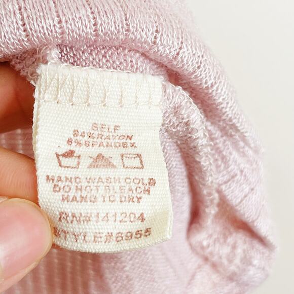 Hem & Thread Ribbed Sleeveless Tank Top Asymmetrical Side Tie Pink Purple Small - Picture 9 of 10